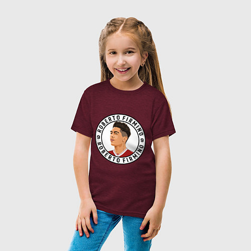 Детская футболка Firmino Liverpool / Меланж-бордовый – фото 4