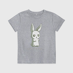 Футболка хлопковая детская Заяц хочет кофе, цвет: меланж