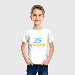 Футболка хлопковая детская 35 Champions, цвет: белый — фото 2