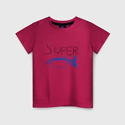 Футболка хлопковая детская Super tuna jin, цвет: маджента