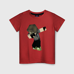Футболка хлопковая детская Minecraft Dab Hero, цвет: красный