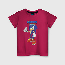Футболка хлопковая детская Sonic Hedgehog Video game!, цвет: маджента
