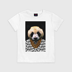 Футболка хлопковая детская Panda Look 2, цвет: белый