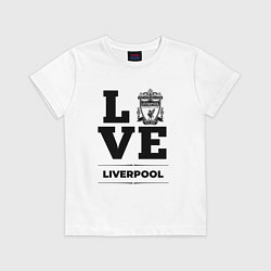 Футболка хлопковая детская Liverpool Love Классика, цвет: белый