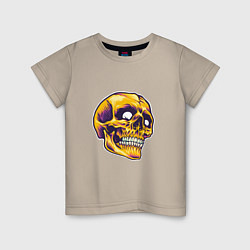 Футболка хлопковая детская Dead Skull, цвет: миндальный