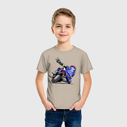 Футболка хлопковая детская Yamaha racing team Racer, цвет: миндальный — фото 2