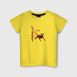 Футболка хлопковая детская КиберкотCyberpunk, цвет: желтый