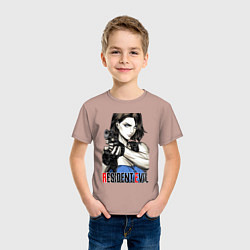 Футболка хлопковая детская Jill RE3, цвет: пыльно-розовый — фото 2