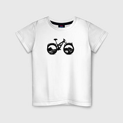 Футболка хлопковая детская Эндуро велосипед, цвет: белый
