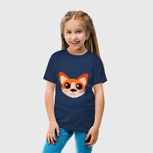 Детская футболка Корги! Портрет собаки-лисички с огромными глазами / Тёмно-синий – фото 4