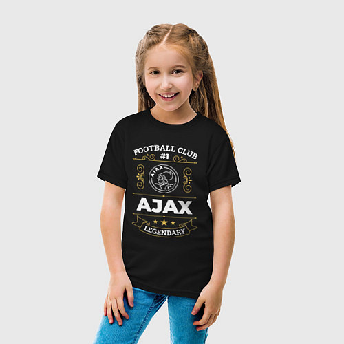 Детская футболка Ajax: Football Club Number 1 / Черный – фото 4