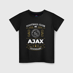 Футболка хлопковая детская Ajax: Football Club Number 1, цвет: черный