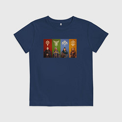 Футболка хлопковая детская Dune расы, цвет: тёмно-синий