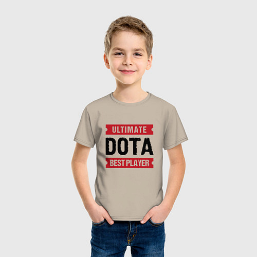 Детская футболка Dota: таблички Ultimate и Best Player / Миндальный – фото 3