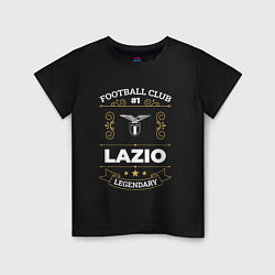 Футболка хлопковая детская Lazio: Football Club Number 1, цвет: черный