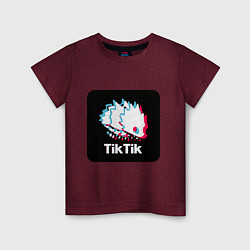 Футболка хлопковая детская TikTik Hollow Knight, цвет: меланж-бордовый