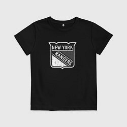 Футболка хлопковая детская New York Rangers Серый, цвет: черный