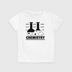 Футболка хлопковая детская CHEMISTRY химия, цвет: белый
