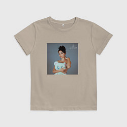 Футболка хлопковая детская ДОРА MISS, цвет: миндальный