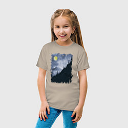 Футболка хлопковая детская Медведи на склоне, цвет: миндальный — фото 2