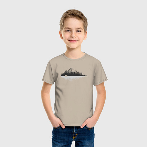 Детская футболка Один в горах / Миндальный – фото 3