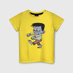 Футболка хлопковая детская Walking Zombie, цвет: желтый