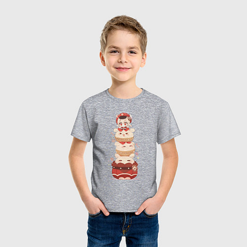 Детская футболка Геншин импакт chibi clee / Меланж – фото 3