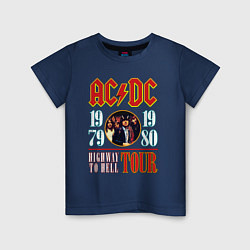 Футболка хлопковая детская ACDC HIGHWAY TO HELL TOUR, цвет: тёмно-синий