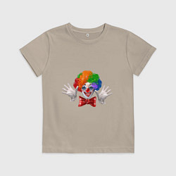 Футболка хлопковая детская POSITIVE CLOWN, цвет: миндальный