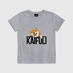 Футболка хлопковая детская Kaifuli shiba inu, цвет: меланж