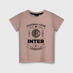 Футболка хлопковая детская Inter: Football Club Number 1 Legendary, цвет: пыльно-розовый