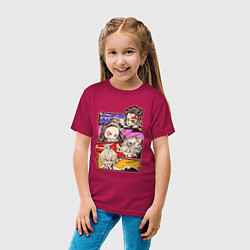Футболка хлопковая детская Клинок, рассекающий демонов Истребитель демонов, цвет: маджента — фото 2