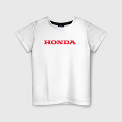 Футболка хлопковая детская HONDA ХОНДА LOGO спина, цвет: белый