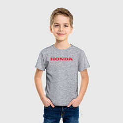 Футболка хлопковая детская HONDA ХОНДА LOGO спина, цвет: меланж — фото 2