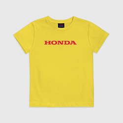 Футболка хлопковая детская HONDA ХОНДА LOGO спина, цвет: желтый