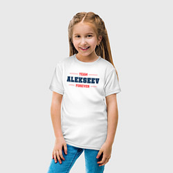 Футболка хлопковая детская Team Alekseev Forever фамилия на латинице, цвет: белый — фото 2