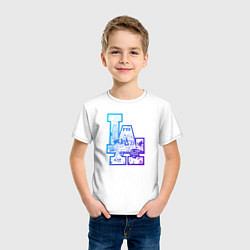 Футболка хлопковая детская Los angeles lakers баскетбол, цвет: белый — фото 2