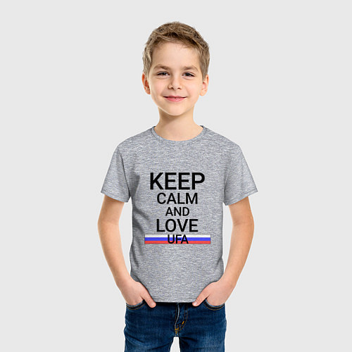 Детская футболка Keep calm Ufa Уфа / Меланж – фото 3