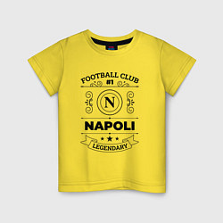 Футболка хлопковая детская Napoli: Football Club Number 1 Legendary, цвет: желтый