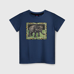 Футболка хлопковая детская Olifant Met Fles Слон, цвет: тёмно-синий