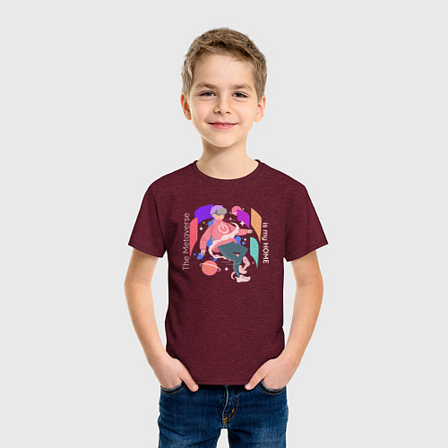 Детская футболка The Metaverse is my home / Меланж-бордовый – фото 3