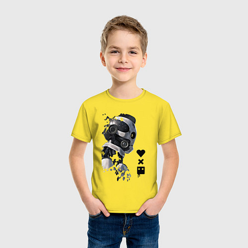 Детская футболка Xbot 4000 в профиль с лого / Желтый – фото 3