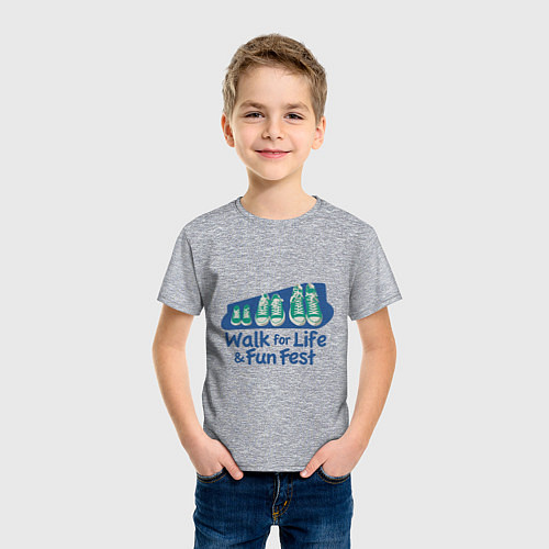 Детская футболка WALK FOR LIFE FUN FEST / Меланж – фото 3