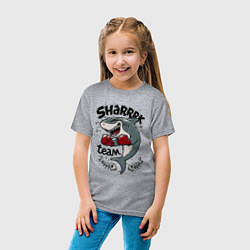 Футболка хлопковая детская Shark boxing team, цвет: меланж — фото 2