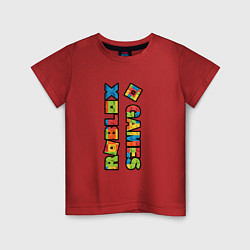 Футболка хлопковая детская Roblox Lego Game, цвет: красный