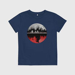 Футболка хлопковая детская Stranger Things Moon, цвет: тёмно-синий
