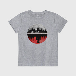 Футболка хлопковая детская Stranger Things Moon, цвет: меланж