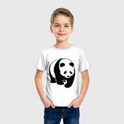 Футболка хлопковая детская Папа панда, цвет: белый — фото 2