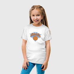 Футболка хлопковая детская Нью-Йорк Никс NBA, цвет: белый — фото 2