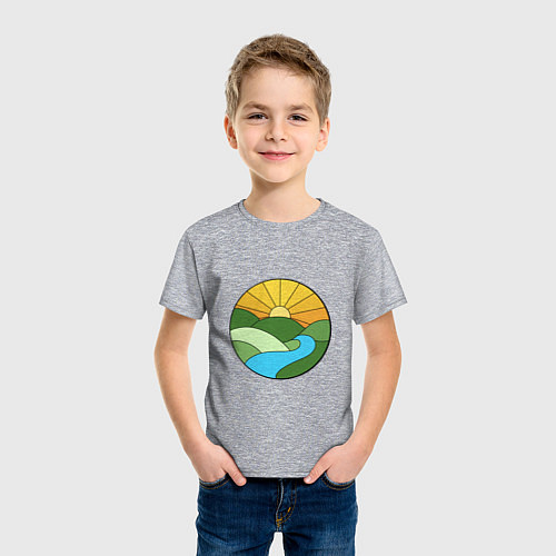 Детская футболка Поле солннце / Меланж – фото 3